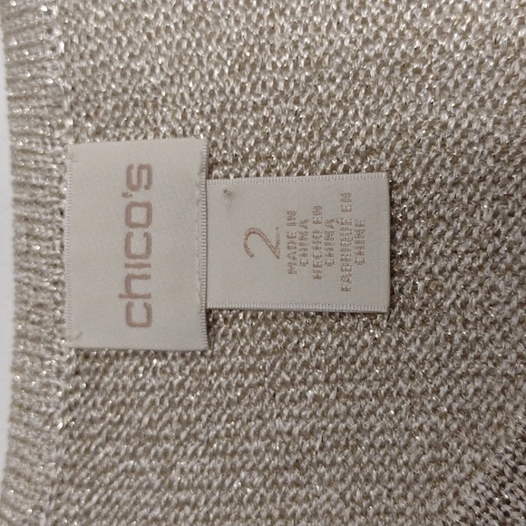 Chico's top women size 2(L) cream and gold color - Picture 5 of 8